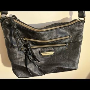 Stone Mountain Black Leather Crossbody Bag